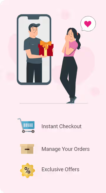 Delivery person giving a gift to a customer